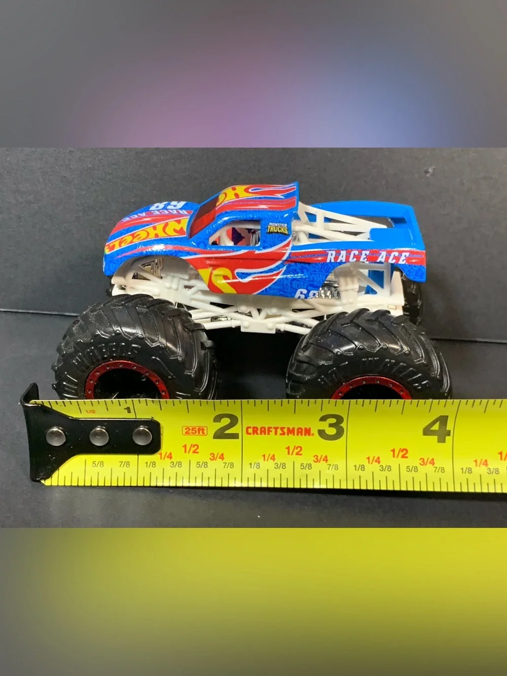 Lot of 4 Monster JAM Trucks – Hot Wheels, Horse Power, Tiger Shark